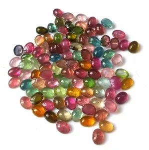 Mix Color Tourmaline 6x8mm Oval loose crystals healing stones loose diamonds cabochons for ring & pendant