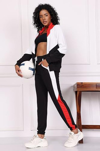 Survêtement de sports d'hiver pour femmes décontracté Gym course vêtements de sport à capuche fermeture éclair solide brodé Technique motif un ensemble - Product Image 5