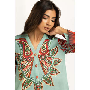 Conjunto Coordinado Bohemio con Estampado Cruzado IPST-55238 XS/XS, Top de Manga Tres Cuartos y Pantalones Cortos para Primavera/Verano - Product Image 4