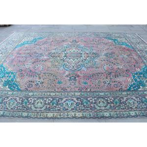 Alfombra Turca Vintage de Lana Azul, 9.7x12.4 pies (295x379 cm) - Product Image 4