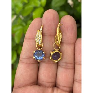 Boucles d'oreilles pendantes en fluorite naturelle, argent sterling 925, bijoux en pierres précieuses faits à la main, fournisseur en gros - Product Image 3