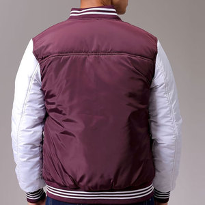 Chaqueta Varsity Marrón y Blanca para Hombre DANISH IMPEX, Corte Regular, Estilo HIGH STREET, Letra G Bordada, Cierre con Botones Frontales, Invierno - Product Image 2