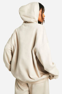 Vente chaude femmes surdimensionné goutte épaule sweats à capuche 100% coton Streetwear Style personnalisé Logo impression OEM Service - Product Image 2