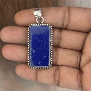 Colgantes de Plata de Alta Calidad con Baño de Plata, Bisel de Lapislázuli Azul, Diseños Modernos y Variados, Dijes de Cristal para Bodas, Moda - Product Image 1