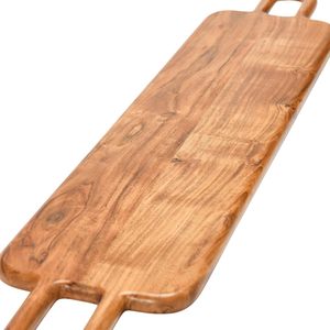 Plateau de service en bois Acacia 2 poignées planche à fromage avec poignées en métal plateau décoratif taille personnalisée couleur bois naturel - Product Image 3