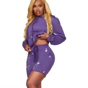 Nuevo diseño de moda para mujer, conjunto doble de algodón informal de verano, transpirable, sólido, logotipo personalizado, conjuntos gemelos femeninos personalizados al por mayor - Product Image 1