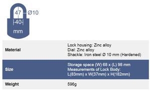 Cerradura de combinación montada en la pared de acero de aleación de zinc portátil de alta calidad, caja de seguridad para la playa, venta directa de fábrica de Taiwán - Product Image 6