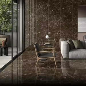 Fredirco Brun Pierre Naturelle Aspect Marbre Porcelaine Fritté Brillant Dalle 600x1200 Carreaux de Sol Premium - Product Image 1