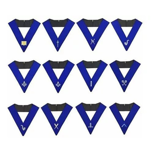 Masonic Regalia Blue Lodge Officers Collar Juego de 12 collares bordados a máquina Collar de Oficial 2025 personalizado de alta calidad - Product Image 2