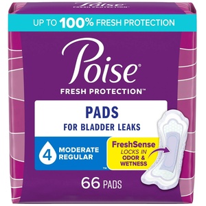 Poise Incontinence Pads for Women, 4 Drop Moderate Absorbency, Regular Length, 66 Count - Product Image 6