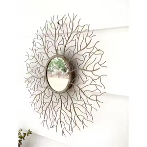 Handmade Modern-Style Metal <b>Wall</b> <b>Mirror</b> Accents American Style Plant Root Frame Customizable Shape for Bathroom Decorative <b>Wall</b> - Product Image 1