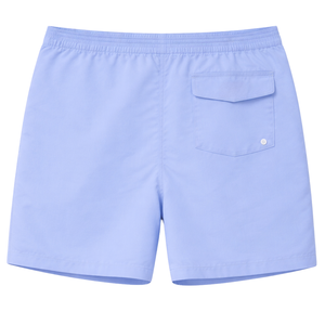 Shorts de bain légers bleu ciel pour hommes, confortables, séchage rapide, 100% polyester, tissu écologique, taille élastique avec cordon de serrage, décontractés - Product Image 2