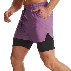 Short actif 2 en 1 pour hommes avec doublure de compression offrant un soutien pendant les entraînements intenses - Product Image 2
