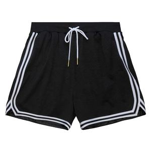Custom <b>Black</b> <b>White</b> <b>Stripe</b> Double Mesh Basketball Shorts No logo Elastic Waist Drawstring Men Gym Running ShortsDDP shipping - Product Image 1