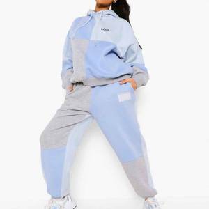OEM Ensemble de jogging en tissu mélangé de coton doux et chaud en polaire confortable/Survêtement pour femmes Ensemble de survêtements de sport à blocs de couleurs personnalisés 2026 - Product Image 3