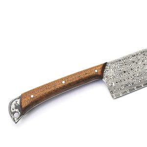 Venta al por mayor pedidos a granel personalizados OEM ODM servicio profesional Damasco acero cocina Chef cuchillo fijo hoja afilada hecha a mano - Product Image 3