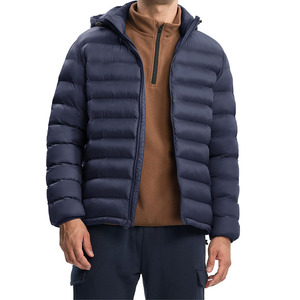 Custom Color <b>Thin</b> Line Design Canvas <b>Puffer</b> <b>Jacket</b> Bubble Coat Thick Cotton Padded Winter Parka Men - Product Image 6
