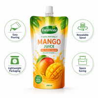 Op maat bedrukte staande sapzak met tuit, BPA-vrij, food grade, flexibele Doypack voor dranken, fruitpuree en vloeibare verpakkingen