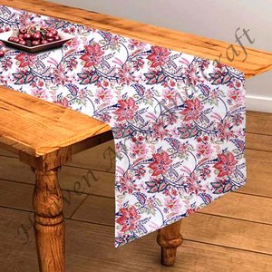 Venta caliente indio Floral mano bloque impreso 100% algodón camino de mesa comedor decoración boda decoración para boda - Product Image 5