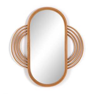 Miroir indien tissé à la main Vintage minimaliste en rotin motif Floral tenture murale chambre salon maison miroir mural décoratif - Product Image 5