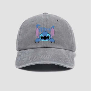 Casquette de baseball unisexe Disney Stitch de haute qualité, 5 panneaux, en sergé, visière incurvée, style ethnique sportif de luxe, motif feuille, léopard, pois - Product Image 5