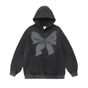 <b>Top</b> Quality High Quality 400gsm Heavy Thick Terry Plain Hoodie Pullover Unisex Printing <b>Distressed</b> Hoodies - Product Image 1