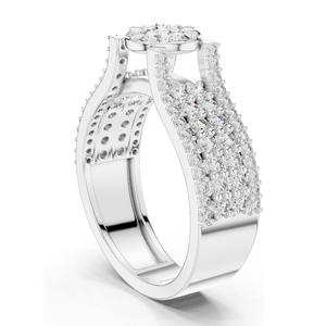 1.005 CT Round Cluster Lab Diamond <b>Ring</b> for Women VVS-VS EF Clarity 18KT, 14KT, 10KT Gold & 925 Silver Rose, Yellow, - Product Image 6