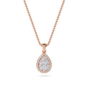 Colgante de Diamantes en Forma de Pera con Corte Redondo Premium, 0.50 Ct, Diamante Cultivado en Laboratorio F-G en Platino, para Bodas, Compromisos y Fiestas - Product Image 3