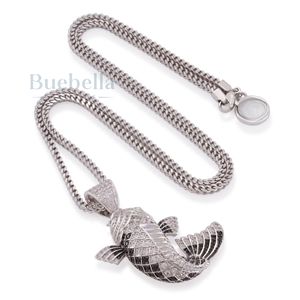 Matsuba Koi Fish Pendant Necklace in Gold with Iced Out <b>VVS</b> Moissanite Symbol of Strength and Good Fortune - Product Image 3