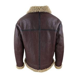 Chaqueta de Aviador de Piel de Oveja Real para Hombre - Product Image 5