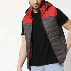 Chaleco acolchado transpirable con bolsillo interior de estilo con cremallera y capucha, chaleco acolchado de burbujas sin mangas a la moda para hombre - Product Image 3