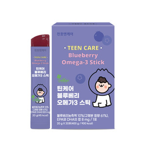 [ChunhoNcare] Suplemento Infantil Más Vendido, Barritas de Arándanos Teencare, 20 g x 20 Unidades, Barritas de Gelatina Saludables con Sabor a Arándano - Product Image 1