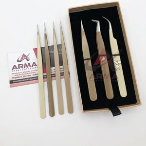 Vente chaude Logo Personnalisable Isolation Droite Pince À Épiler Durable En Acier Inoxydable Forte Poignée Extensions De Cils Pointu - Product Image 4