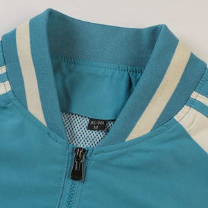 2025 hommes couleur bloc graphique veste de sport, décontracté rayé fermeture éclair Varsity veste pour extérieur automne hiver - Product Image 4