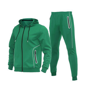 Survêtements d'hiver sur mesure pour hommes grande taille, coupe ajustée, col à capuche, styles écologiques, vente chaude, prix d'usine, ensemble de survêtements - Product Image 1