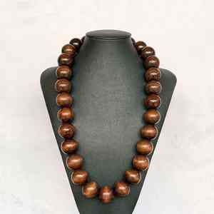 Natural Wood Round Shaped <b>Beads</b> Wooden <b>Necklace</b> <b>Chunky</b> Fashion <b>Necklace</b> Wooden Fashion Jewelry Accessories Women - Product Image 3