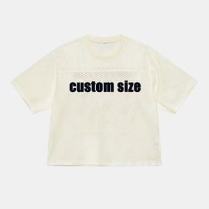 Venta al por mayor 2025 de malla de moda Streetwear Crop camiseta de fútbol americano personalizado sublimado de impresión de malla camiseta de fútbol americano - Product Image 2