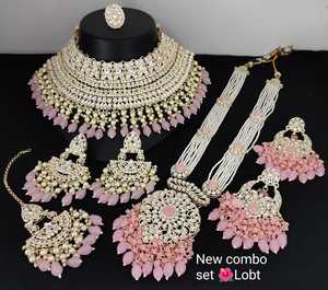 Conjunto de Gargantilla elegante chapada en oro y Mala larga con pendiente y conjunto de collar combinado Maagtika para mujer - Product Image 1