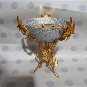 Cuenco elegante con soporte para cocina, vajilla de vidrio y Metal de Color dorado para casa, Hotel, restaurante, frutos secos, tazón de mesa - Product Image 4