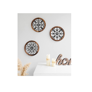 Articles de décoration en métal vert fleur feuille plante 3D art mural suspendu pour le salon et la pièce design - Product Image 2