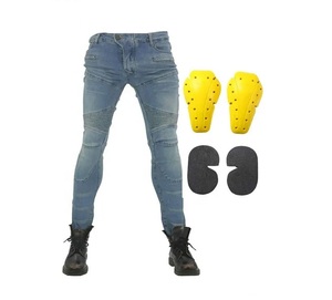 Jeans de motard pour hommes de haute qualité pantalons d'équitation en jean avec armure pantalon en jean blindé de course de rue avec genouillères et genouillères vente en gros - Product Image 3