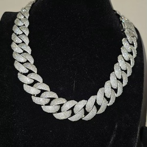 Export Quality Unisex Trendy Moissanite Necklace <b>Rose</b> <b>Gold</b> Plated Cuban <b>Chain</b> for Certified 18k/20k/24k Shine Finish - Product Image 6