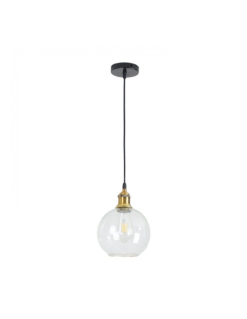 SIMIG Modern Nordic Vintage Round Shape Metal Glass Globe Pendant Lamp for Restaurant Living Room and Hotel