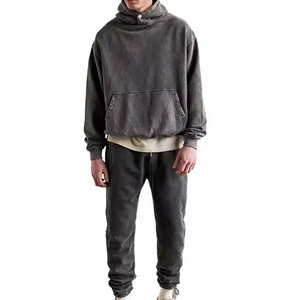 Sudadera gruesa pesada en blanco con hombros caídos para hombre 500 460 400 Gsm logotipo personalizado French Terry Heavyweight Sudadera con capucha de gran tamaño - Product Image 2