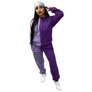 Sudadera personalizada de alta calidad, Jersey, chándal para mujer, conjunto de 2 piezas, pantalones para correr con cremallera, chándales de lana de algodón transpirable - Product Image 3