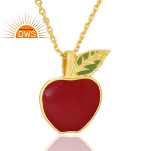 Collier pendentif en émail plaqué or 18 carats en argent sterling design étonnant Demi Fine Jewelry For Women Gift For Her - Product Image 3