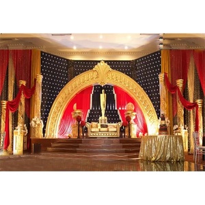 Cadres arrière de scène de mariage en demi-lune de designer Cadre de scène de mariage en demi-lune élégant Panneau de style arc en demi-lune de mariage - Product Image 1