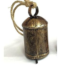 Cascabel de Navidad de latón antiguo, Metal decorativo para coronas y artesanías navideñas, diseño de grabado tallado a la venta - Product Image 5