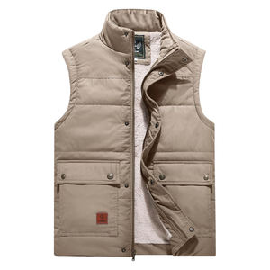 Flygo-Chaleco acolchado para hombre, cálido, sin mangas, para exteriores, con forro polar grueso, cremallera, estilo botón, ropa exterior transpirable - Product Image 6