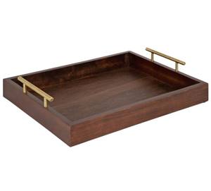 Bandeja de servicio con acabado natural de último diseño, bandeja de servicio de madera de lujo de alta calidad, bandeja de servicio hecha a mano para restaurantes domésticos - Product Image 6